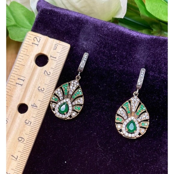 925 Sterling Silver Turkish Vintage Earrings for Women, NEW, Antique, Handmade - Picture 3 of 4